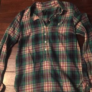J. Crew plaid popover shirt